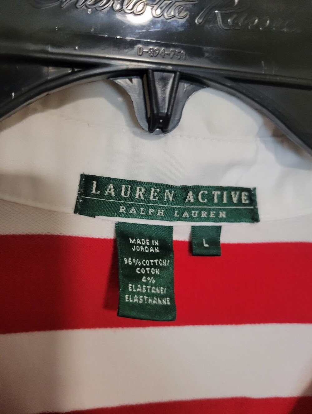 Vgt Ralph Lauren Red/white Stripe Rugby Preppy Embroidered Logo Polo Large - Picture 5 of 7